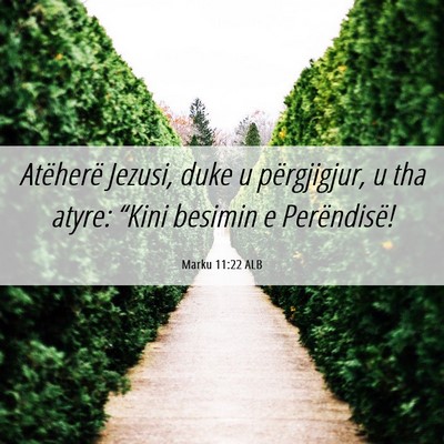 Picture 06 - Marku 11:22 ALB - Atëherë Jezusi, duke u përgjigjur, u tha - Bible Verse Picture
