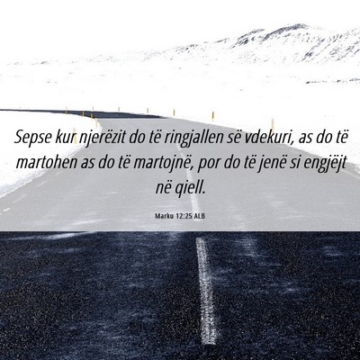 Picture 06 - Marku 12:25 ALB - Sepse kur njerëzit do të ringjallen së - Bible Verse Picture