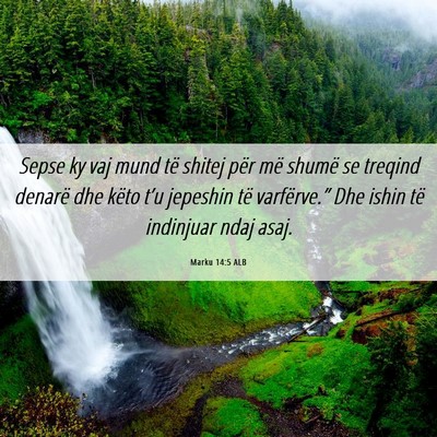 Picture 06 - Marku 14:5 ALB - Sepse ky vaj mund të shitej për më shumë se - Bible Verse Picture