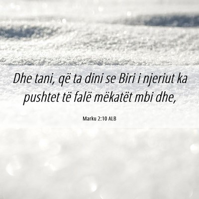 Picture 06 - Marku 2:10 ALB - Dhe tani, që ta dini se Biri i njeriut ka - Bible Verse Picture