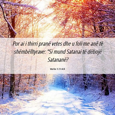 Picture 06 - Marku 3:23 ALB - Por ai i thirri pranë vetes dhe u foli me anë - Bible Verse Picture