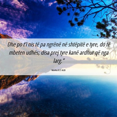 Picture 06 - Marku 8:3 ALB - Dhe po t’i nis të pa ngrënë në shtëpitë e - Bible Verse Picture