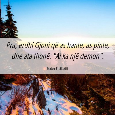 Picture 06 - Mateu 11:18 ALB - Pra, erdhi Gjoni që as hante, as pinte, dhe ata - Bible Verse Picture