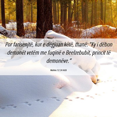 Picture 06 - Mateu 12:24 ALB - Por farisenjtë, kur e dëgjuan këtë, thanë: - Bible Verse Picture