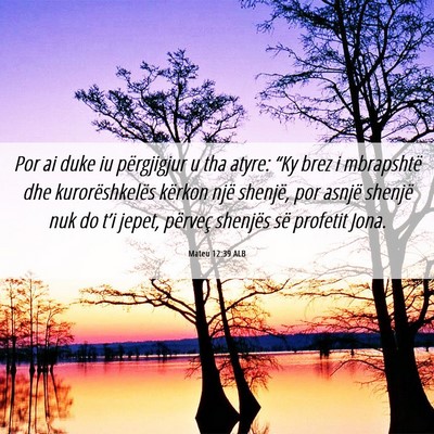 Picture 06 - Mateu 12:39 ALB - Por ai duke iu përgjigjur u tha atyre: “Ky - Bible Verse Picture