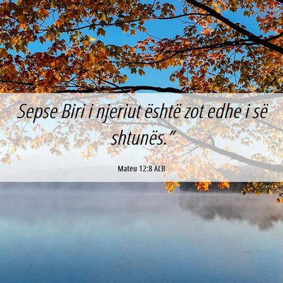 Picture 06 - Mateu 12:8 ALB - Sepse Biri i njeriut është zot edhe i së - Bible Verse Picture