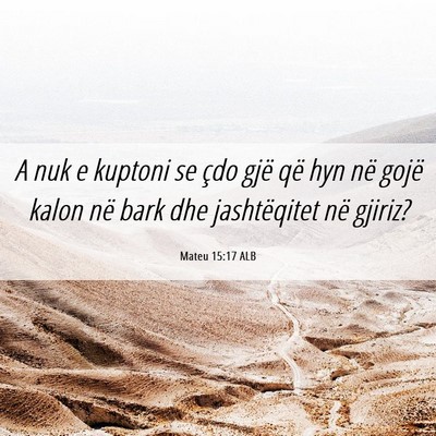 Picture 06 - Mateu 15:17 ALB - A nuk e kuptoni se çdo gjë që hyn në gojë - Bible Verse Picture