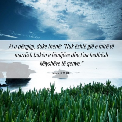Picture 06 - Mateu 15:26 ALB - Ai u përgjigj, duke thënë: “Nuk është gjë - Bible Verse Picture