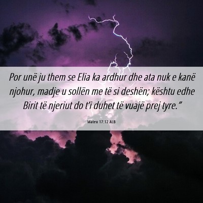 Picture 06 - Mateu 17:12 ALB - Por unë ju them se Elia ka ardhur dhe ata nuk e - Bible Verse Picture