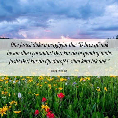 Picture 06 - Mateu 17:17 ALB - Dhe Jezusi duke u përgjigjur tha: “O brez që - Bible Verse Picture