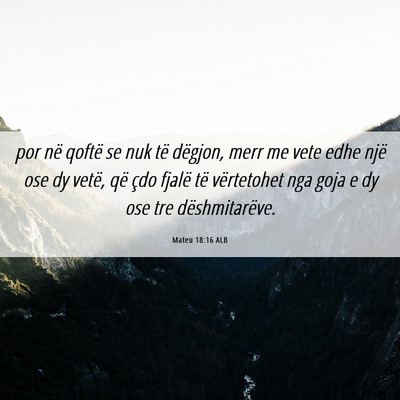 Picture 06 - Mateu 18:16 ALB - por në qoftë se nuk të dëgjon, merr me vete - Bible Verse Picture