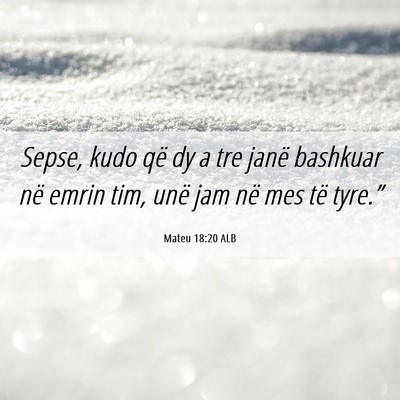 Picture 06 - Mateu 18:20 ALB - Sepse, kudo që dy a tre janë bashkuar në emrin - Bible Verse Picture