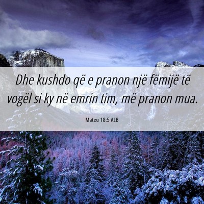 Picture 06 - Mateu 18:5 ALB - Dhe kushdo që e pranon një fëmijë të vogël - Bible Verse Picture