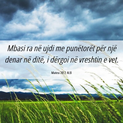 Picture 06 - Mateu 20:2 ALB - Mbasi ra në ujdi me punëtorët për një denar - Bible Verse Picture