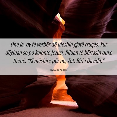 Picture 06 - Mateu 20:30 ALB - Dhe ja, dy të verbër që uleshin gjatë - Bible Verse Picture
