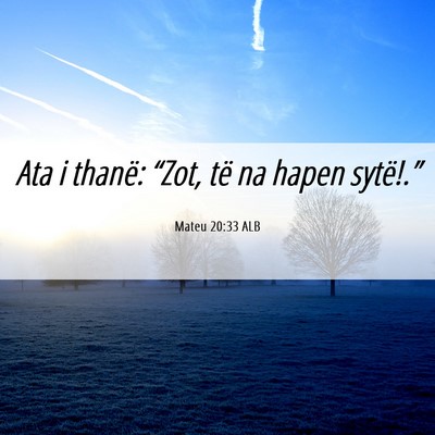 Picture 06 - Mateu 20:33 ALB - Ata i thanë: “Zot, të na hapen - Bible Verse Picture