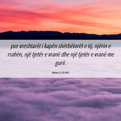 Picture 06 - Mateu 21:35 ALB - por vreshtarët i kapën shërbëtorët e tij, - Bible Verse Picture