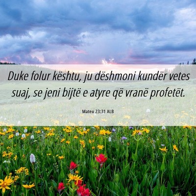 Picture 06 - Mateu 23:31 ALB - Duke folur kështu, ju dëshmoni kundër vetes - Bible Verse Picture