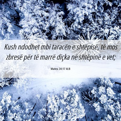 Picture 06 - Mateu 24:17 ALB - Kush ndodhet mbi taracën e shtëpisë, të mos - Bible Verse Picture