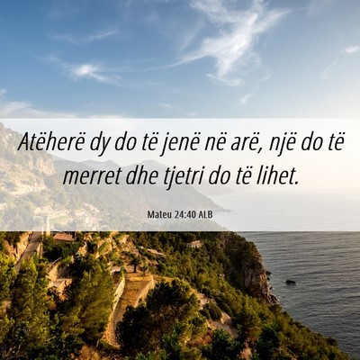 Picture 06 - Mateu 24:40 ALB - Atëherë dy do të jenë në arë, një do të - Bible Verse Picture