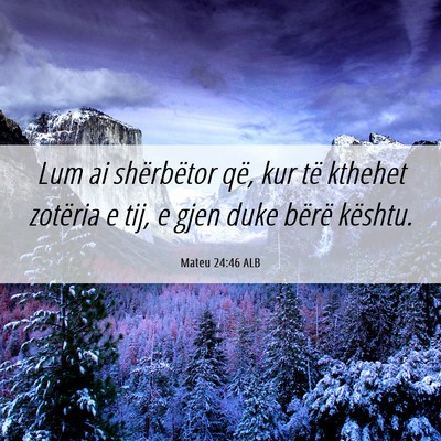 Picture 06 - Mateu 24:46 ALB - Lum ai shërbëtor që, kur të kthehet zotëria - Bible Verse Picture