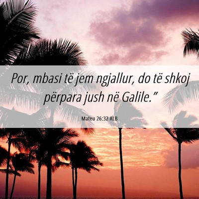Picture 06 - Mateu 26:32 ALB - Por, mbasi të jem ngjallur, do të shkoj - Bible Verse Picture