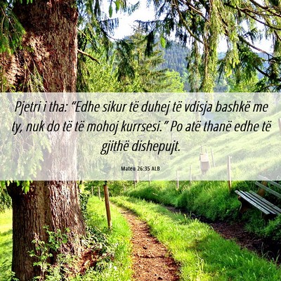 Picture 06 - Mateu 26:35 ALB - Pjetri i tha: “Edhe sikur të duhej të vdisja - Bible Verse Picture