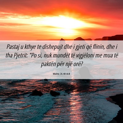 Picture 06 - Mateu 26:40 ALB - Pastaj u kthye te dishepujt dhe i gjeti që - Bible Verse Picture