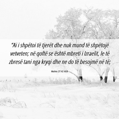 Picture 06 - Mateu 27:42 ALB - “Ai i shpëtoi të tjerët dhe nuk mund të - Bible Verse Picture
