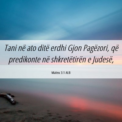 Picture 06 - Mateu 3:1 ALB - Tani në ato ditë erdhi Gjon Pagëzori, që - Bible Verse Picture