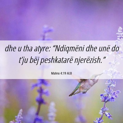 Picture 06 - Mateu 4:19 ALB - dhe u tha atyre: “Ndiqmëni dhe unë do t’ju - Bible Verse Picture