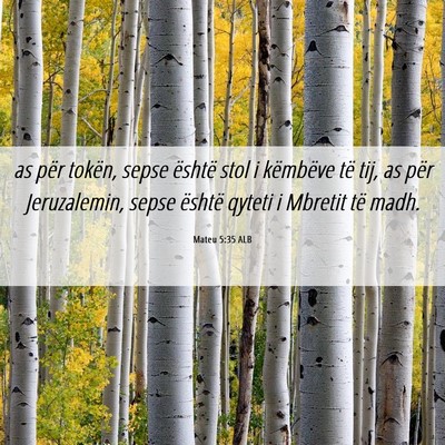 Picture 06 - Mateu 5:35 ALB - as për tokën, sepse është stol i këmbëve - Bible Verse Picture