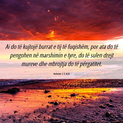 Picture 06 - Nahumi 2:5 ALB - Ai do të kujtojë burrat e tij të fuqishëm, - Bible Verse Picture