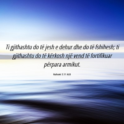 Picture 06 - Nahumi 3:11 ALB - Ti gjithashtu do të jesh e dehur dhe do të - Bible Verse Picture