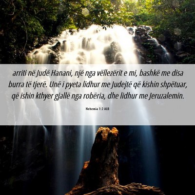 Picture 06 - Nehemia 1:2 ALB - arriti në Judë Hanani, një nga vëllezërit e - Bible Verse Picture