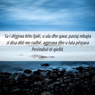 Picture 06 - Nehemia 1:4 ALB - Sa i dëgjova këto fjalë, u ula dhe qava; - Bible Verse Picture