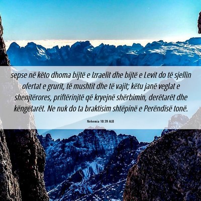 Picture 06 - Nehemia 10:39 ALB - sepse në këto dhoma bijtë e Izraelit dhe - Bible Verse Picture