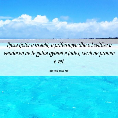 Picture 06 - Nehemia 11:20 ALB - Pjesa tjetër e Izraelit, e priftërinjve dhe e - Bible Verse Picture