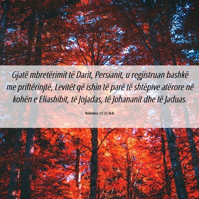 Picture 06 - Nehemia 12:22 ALB - Gjatë mbretërimit të Darit, Persianit, u - Bible Verse Picture