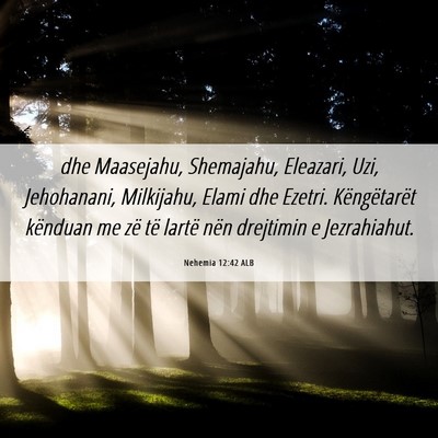 Picture 06 - Nehemia 12:42 ALB - dhe Maasejahu, Shemajahu, Eleazari, Uzi, - Bible Verse Picture