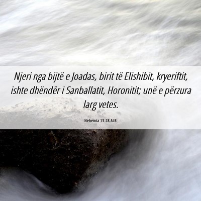 Picture 06 - Nehemia 13:28 ALB - Njeri nga bijtë e Joadas, birit të Elishibit, - Bible Verse Picture