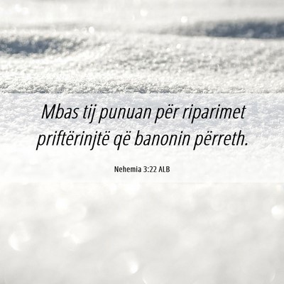 Picture 06 - Nehemia 3:22 ALB - Mbas tij punuan për riparimet priftërinjtë që - Bible Verse Picture