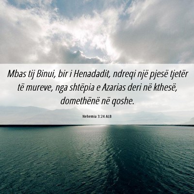 Picture 06 - Nehemia 3:24 ALB - Mbas tij Binui, bir i Henadadit, ndreqi një - Bible Verse Picture
