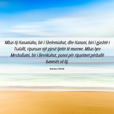 Picture 06 - Nehemia 3:30 ALB - Mbas tij Hananiahu, bir i Shelemiahut, dhe - Bible Verse Picture
