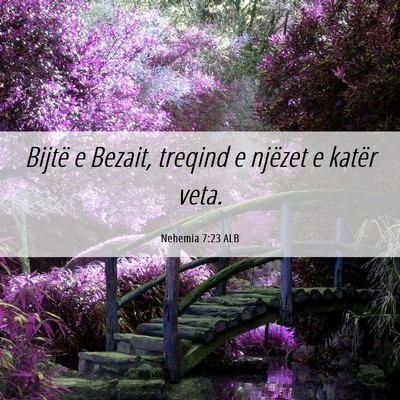 Picture 06 - Nehemia 7:23 ALB - Bijtë e Bezait, treqind e njëzet e katër - Bible Verse Picture