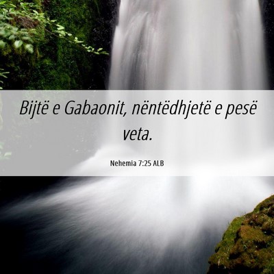 Picture 06 - Nehemia 7:25 ALB - Bijtë e Gabaonit, nëntëdhjetë e pesë - Bible Verse Picture