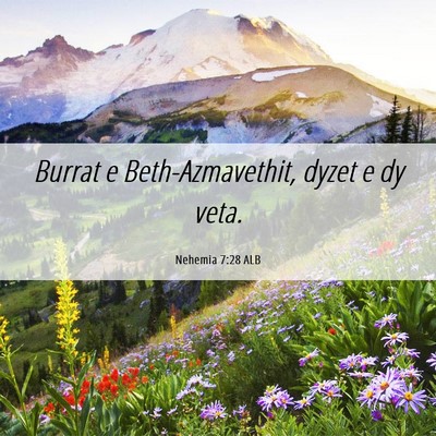 Picture 06 - Nehemia 7:28 ALB - Burrat e Beth-Azmavethit, dyzet e dy - Bible Verse Picture
