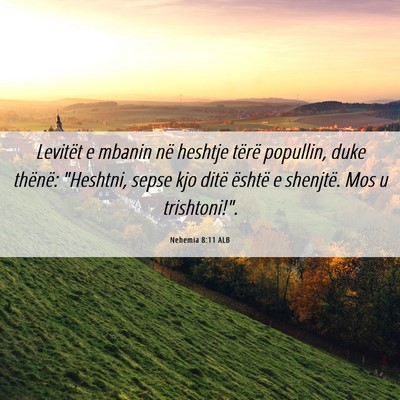 Picture 06 - Nehemia 8:11 ALB - Levitët e mbanin në heshtje tërë popullin, - Bible Verse Picture