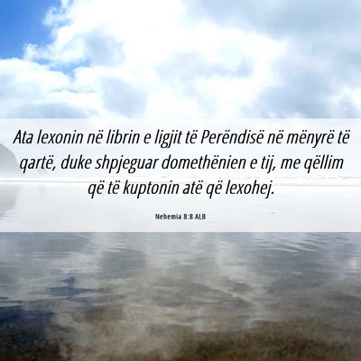Picture 06 - Nehemia 8:8 ALB - Ata lexonin në librin e ligjit të Perëndisë - Bible Verse Picture