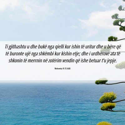 Picture 06 - Nehemia 9:15 ALB - Ti gjithashtu u dhe bukë nga qielli kur ishin - Bible Verse Picture